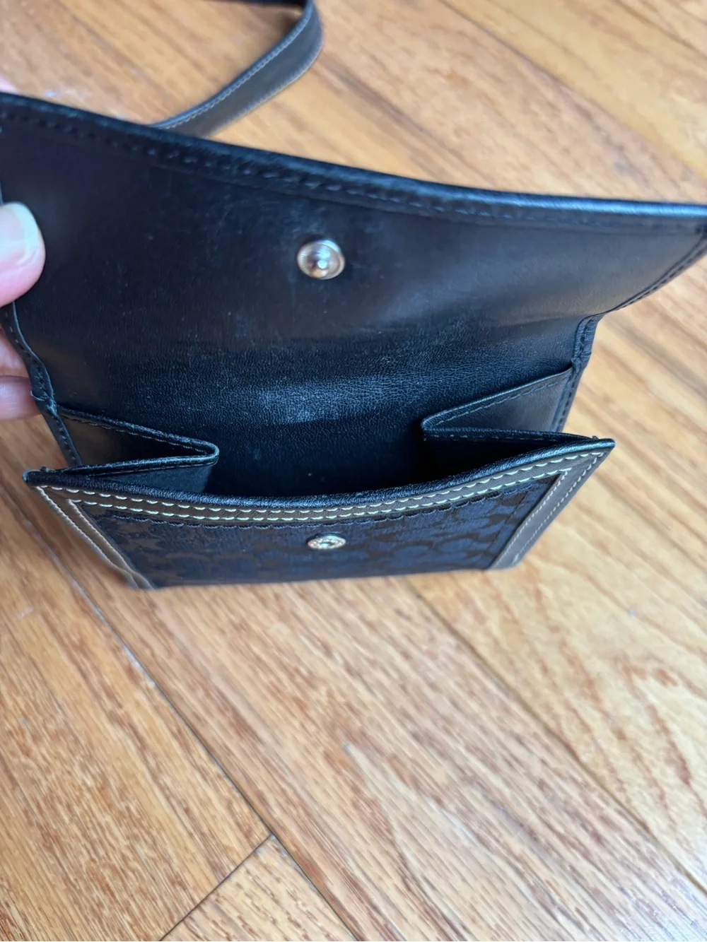 Vintage Coach Soho Buckle Shoulder Bag Black Contrast Stitching 10316 W/Wallet